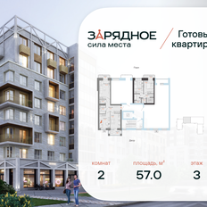 Квартира 57 м², 2-комнатная - изображение 2