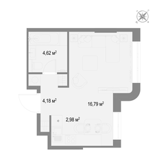 Квартира 28,4 м², 1-комнатная - изображение 4