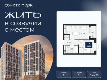 Квартира 36,5 м², 1-комнатная - изображение 1