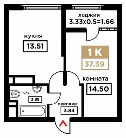 Квартира 37,4 м², 1-комнатная - изображение 1
