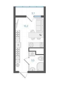 Квартира 19,1 м², студия - изображение 1