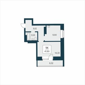 Квартира 41,9 м², 1-комнатная - изображение 1