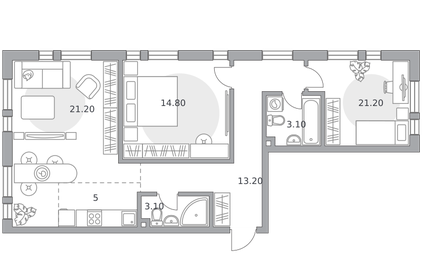 Квартира 71,9 м², 3-комнатная - изображение 2