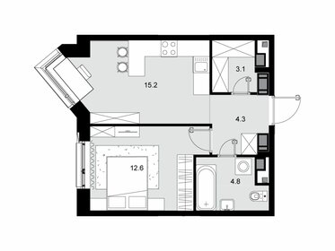 Квартира 40 м², 1-комнатная - изображение 1