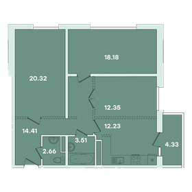 Квартира 87,9 м², 3-комнатная - изображение 1