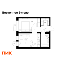 Квартира 34,8 м², 1-комнатная - изображение 1