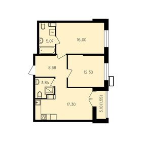 Квартира 65,9 м², 2-комнатная - изображение 1