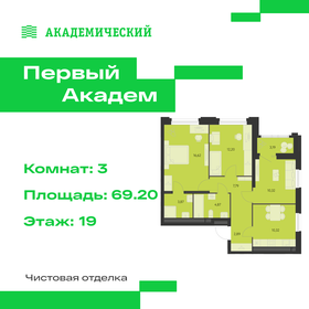 Квартира 69,2 м², 3-комнатная - изображение 1