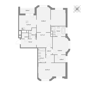 Квартира 136,8 м², 2-комнатная - изображение 2