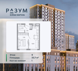 Квартира 33,7 м², 1-комнатная - изображение 1