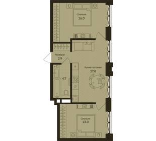 Квартира 54,4 м², 2-комнатная - изображение 1