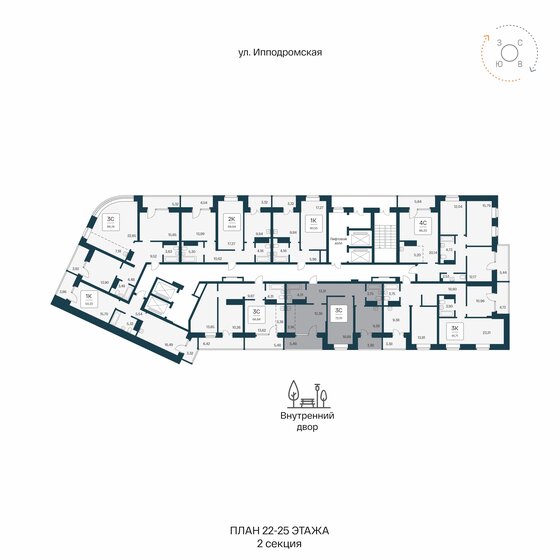 75,7 м², 3-комнатная квартира 16 654 000 ₽ - изображение 66