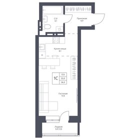 Квартира 36 м², студия - изображение 1