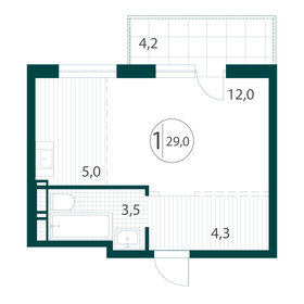 Квартира 29 м², 1-комнатная - изображение 1
