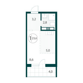 Квартира 23,6 м², 1-комнатная - изображение 1