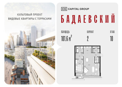 Квартира 101,6 м², 2-комнатная - изображение 1