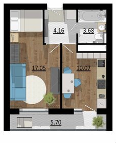 Квартира 40,7 м², 1-комнатная - изображение 1