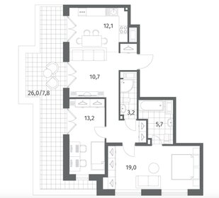 Квартира 79,7 м², 2-комнатная - изображение 1