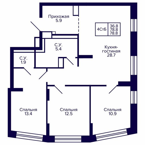 108,5 м², 4-комнатная квартира 21 500 000 ₽ - изображение 29