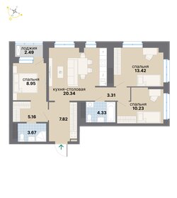 Квартира 79,8 м², 3-комнатная - изображение 1