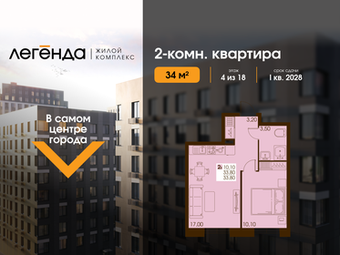 Квартира 34 м², 2-комнатная - изображение 1