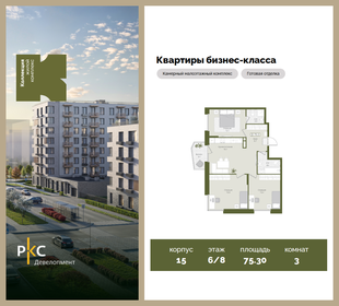 Квартира 75,3 м², 3-комнатная - изображение 1