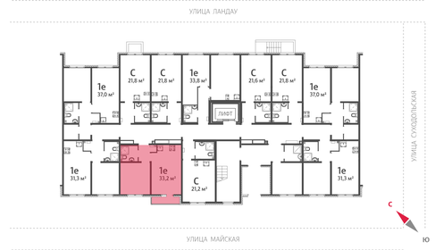 Квартира 33,2 м², 1-комнатная - изображение 3