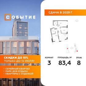 Квартира 83,4 м², 3-комнатная - изображение 1