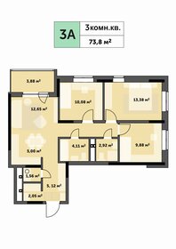 Квартира 75,8 м², 3-комнатная - изображение 1
