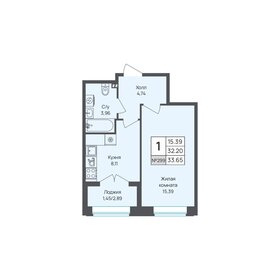Квартира 33,7 м², 1-комнатная - изображение 1