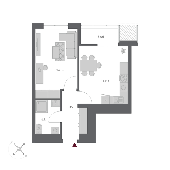 33,5 м², 1-комнатная квартира 9 500 000 ₽ - изображение 101