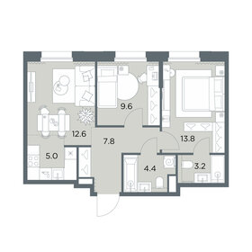 Квартира 56,4 м², 3-комнатная - изображение 1