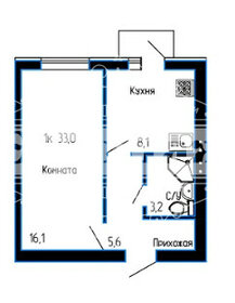 Квартира 33 м², 1-комнатная - изображение 1