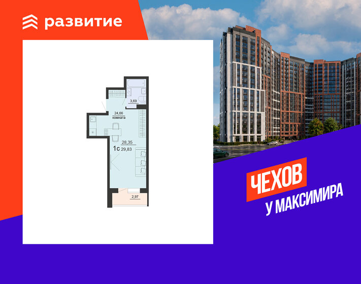 35,5 м², 1-комнатная квартира 3 850 000 ₽ - изображение 95