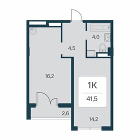 Квартира 41,5 м², 1-комнатная - изображение 1