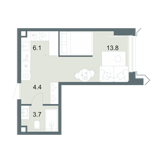 Квартира 28 м², студия - изображение 2