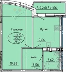 Квартира 38,5 м², 1-комнатная - изображение 1