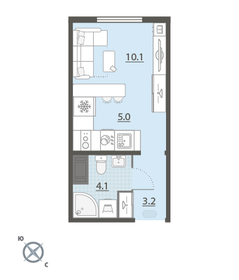 Квартира 22,7 м², студия - изображение 2