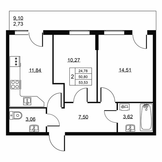 114,9 м², 3-комнатная квартира 65 000 000 ₽ - изображение 120