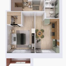 Квартира 44,5 м², 1-комнатная - изображение 3
