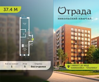 Квартира 37,4 м², 1-комнатная - изображение 1