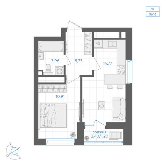 30 м², 1-комнатная квартира 4 490 000 ₽ - изображение 86