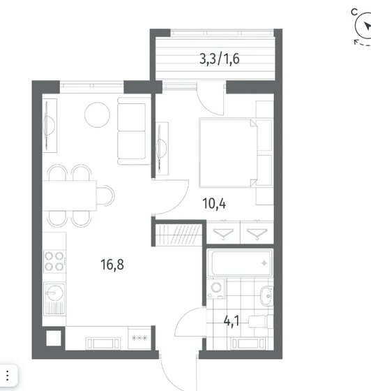 34 м², 1-комнатная квартира 6 450 000 ₽ - изображение 75
