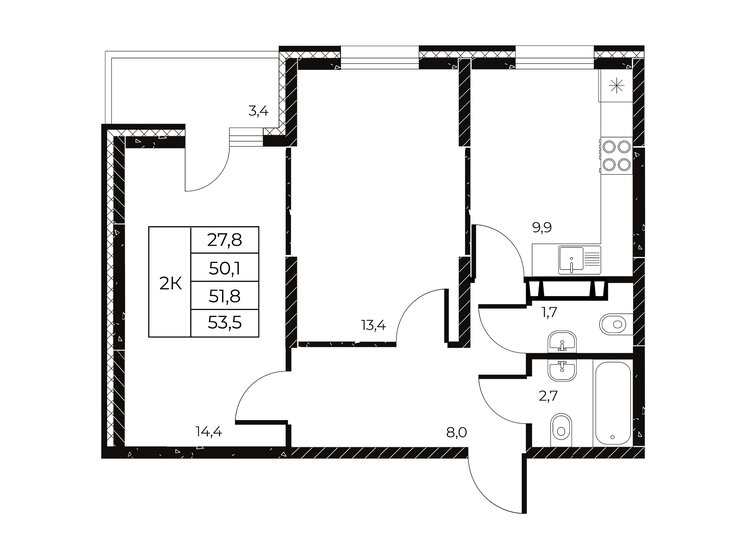 60 м², 2-комнатная квартира 6 350 000 ₽ - изображение 97