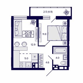 39,9 м², 2-комнатная квартира 6 264 300 ₽ - изображение 12