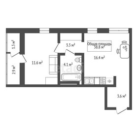 Квартира 38,8 м², 1-комнатная - изображение 1