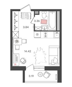 27,4 м², 1-комнатная квартира 2 480 000 ₽ - изображение 1