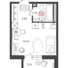 Квартира 23,2 м², 1-комнатная - изображение 2