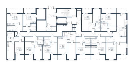 44,5 м², 1-комнатная квартира 6 945 120 ₽ - изображение 31
