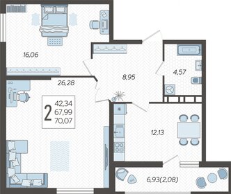 69,7 м², 2-комнатная квартира 11 000 000 ₽ - изображение 34